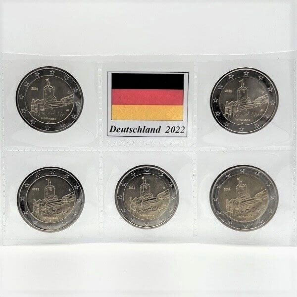 Deutschland_2euro_2022_Thüringen_Wartburg_bei_Eisenach_Satz_5Stk.JPG